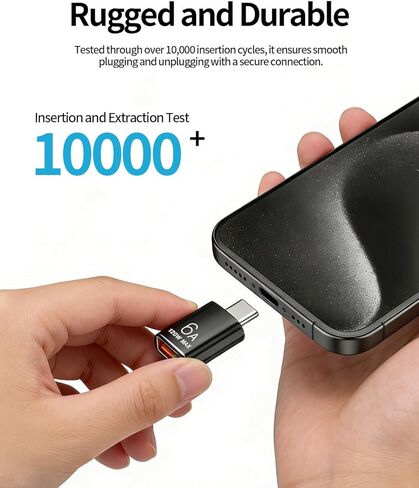 BOMIE USB C إلى USB محول 4 حزمة، 6A 120W شحن سريع 10 جيجابت في الثانية لنقل البيانات، USB C ذكر إلى USB 3.2 أنثى OTG محول للهاتف 15/16/17، وسادة، Ma-cBook Pro/Air، الهاتف الذكي، الكمبيوتر المحمول، الكمبيوتر اللوحي أسود in Kuwait