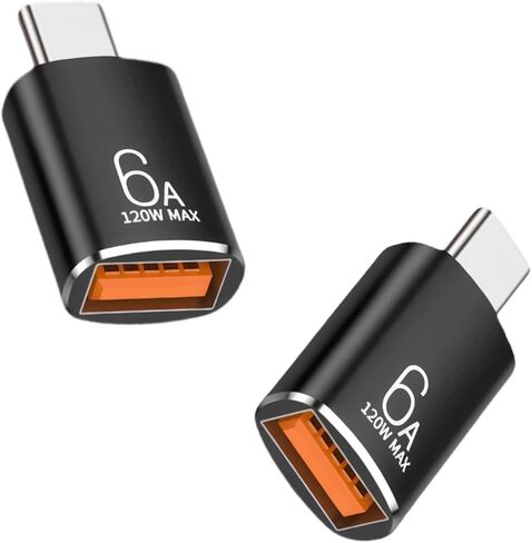 BOMIE USB C إلى USB محول 4 حزمة، 6A 120W شحن سريع 10 جيجابت في الثانية لنقل البيانات، USB C ذكر إلى USB 3.2 أنثى OTG محول للهاتف 15/16/17، وسادة، Ma-cBook Pro/Air، الهاتف الذكي، الكمبيوتر المحمول، الكمبيوتر اللوحي أسود in Kuwait