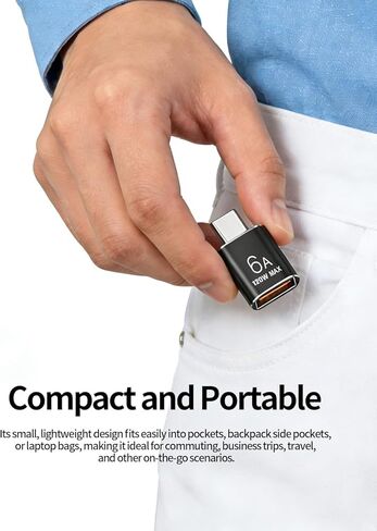 BOMIE USB C إلى USB محول 4 حزمة، 6A 120W شحن سريع 10 جيجابت في الثانية لنقل البيانات، USB C ذكر إلى USB 3.2 أنثى OTG محول للهاتف 15/16/17، وسادة، Ma-cBook Pro/Air، الهاتف الذكي، الكمبيوتر المحمول، الكمبيوتر اللوحي أسود in Kuwait