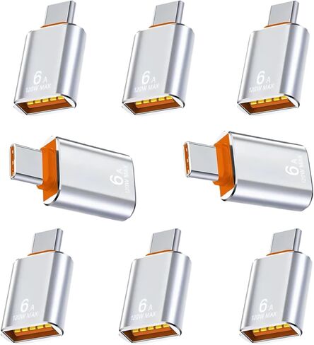 BOMIE USB C إلى USB محول 4 حزمة، 6A 120W شحن سريع 10 جيجابت في الثانية لنقل البيانات، USB C ذكر إلى USB 3.2 أنثى OTG محول للهاتف 15/16/17، وسادة، Ma-cBook Pro/Air، الهاتف الذكي، الكمبيوتر المحمول، الكمبيوتر اللوحي أسود in Kuwait