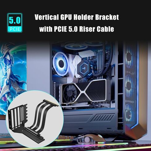 GLOTRENDS PCIe 5.0 3-Slot GPU عمودي جبل قوس، RTX5090(Ti) RX9070(XT) GPU جاهز، لوحة قوس PCIe/PCI مفتوحة بالكامل 7 فتحات للتثبيت in Kuwait