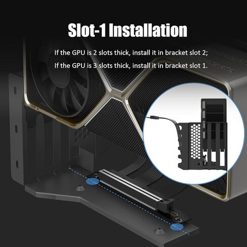 GLOTRENDS PCIe 5.0 3-Slot GPU عمودي جبل قوس، RTX5090(Ti) RX9070(XT) GPU جاهز، لوحة قوس PCIe/PCI مفتوحة بالكامل 7 فتحات للتثبيت in Kuwait