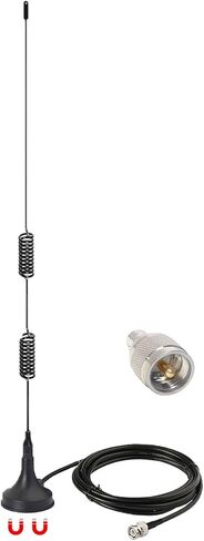SignalPlus Police Scanner Antenna for Home, 25-1300MHz VHF UHF GMRS FM, 2m 70cm Mobile Ham Radio Antennas with Magnetic Base/BNC Male/UHF Male, for Police Scanner/Amateur Mobile Ham Two Way Radio in Saudi Arabia