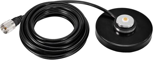 Bingfu NMO Antenna Strong Magnetic Base Mount - 3.54 inch Diameter - 16.4 ft RG58 Coaxial Cable - PL259 Plug - for Car Truck SUV CB Radio Amateur Ham Radio Antenna in Saudi Arabia