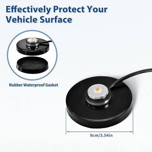 Bingfu NMO Antenna Strong Magnetic Base Mount - 3.54 inch Diameter - 16.4 ft RG58 Coaxial Cable - PL259 Plug - for Car Truck SUV CB Radio Amateur Ham Radio Antenna in Saudi Arabia