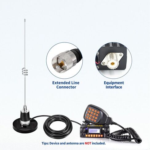 Bingfu NMO Antenna Strong Magnetic Base Mount - 3.54 inch Diameter - 16.4 ft RG58 Coaxial Cable - PL259 Plug - for Car Truck SUV CB Radio Amateur Ham Radio Antenna in Saudi Arabia