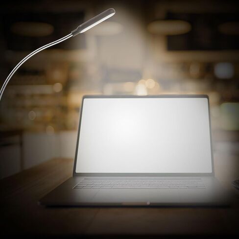 Homoyoyo 2pcs Portable USB Laptop Reading Lamps, Mini White Light Night Lamps for Notebook Computers, Black USB Computer Lights for Home and Office Use in Saudi Arabia