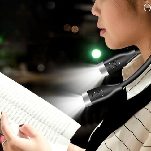 Ciieeo Neck Reading Light USB Rechargeable Hands-Free Book Light with Adjustable Flexible Gooseneck Soft LED for Eye Protection, Portable Night Running and Bed Reading Accessories in Kuwait