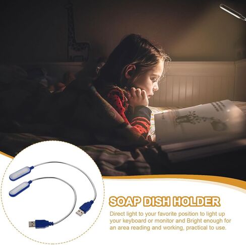 BESPORTBLE 2pcs Portable USB Laptop Lamp, White Light Mini Computer Reading Night Lamp for Office and Travel, Blue Color USB Reading Light for Notebook Keyboard in Kuwait