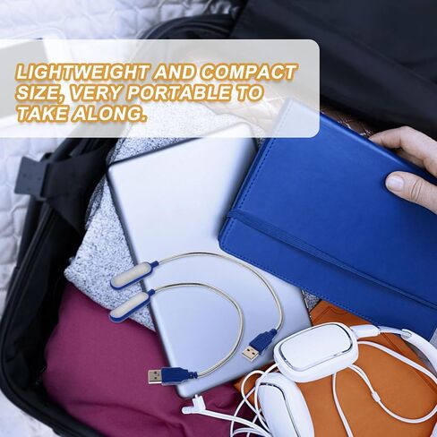 BESPORTBLE 2pcs Portable USB Laptop Lamp, White Light Mini Computer Reading Night Lamp for Office and Travel, Blue Color USB Reading Light for Notebook Keyboard in Kuwait