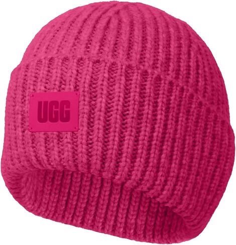 قبعة صغيرة مضلعة مكتنزة للأطفال من UGG مع تاج بدون خياطة، نسيج ناعم مضلع، ورقعة شعار جلدية in Kuwait
