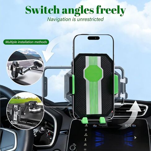 Dash Mount Phone Holder for Mercedes Benz G 350 G 400 G 500 G 63 AMG G 65 AMG, One-Hand Release,Car Charger Dash Windshield,360°Rotation Vacuum Suction Cup Phone Mount,B-Green in Saudi Arabia