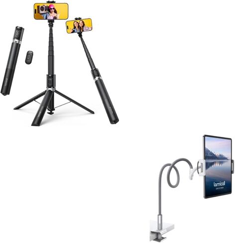 Lamicall Tap-to-Open Phone Tripod & Selfie Stick + Gooseneck Tablet Holder in Saudi Arabia