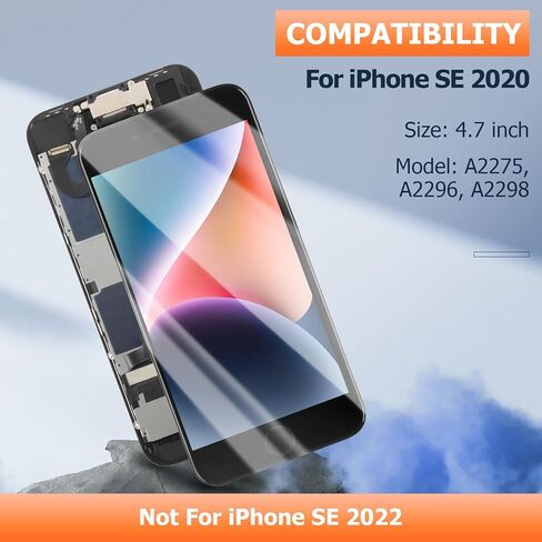 استبدال شاشة iPhone SE 2020 الأصلية لهاتف iPhone 8/SE 2nd Gen شاشة LCD A2275 A2298 A2296 مع زر الصفحة الرئيسية مع أجزاء إصلاح الكاميرا الأمامية ومكبر الصوت in Kuwait