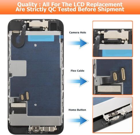 استبدال شاشة iPhone SE 2020 الأصلية لهاتف iPhone 8/SE 2nd Gen شاشة LCD A2275 A2298 A2296 مع زر الصفحة الرئيسية مع أجزاء إصلاح الكاميرا الأمامية ومكبر الصوت in Kuwait