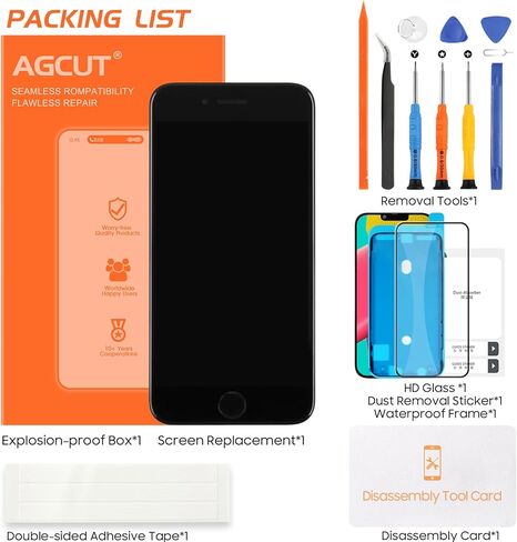 استبدال شاشة iPhone SE 2020 الأصلية لهاتف iPhone 8/SE 2nd Gen شاشة LCD A2275 A2298 A2296 مع زر الصفحة الرئيسية مع أجزاء إصلاح الكاميرا الأمامية ومكبر الصوت in Kuwait