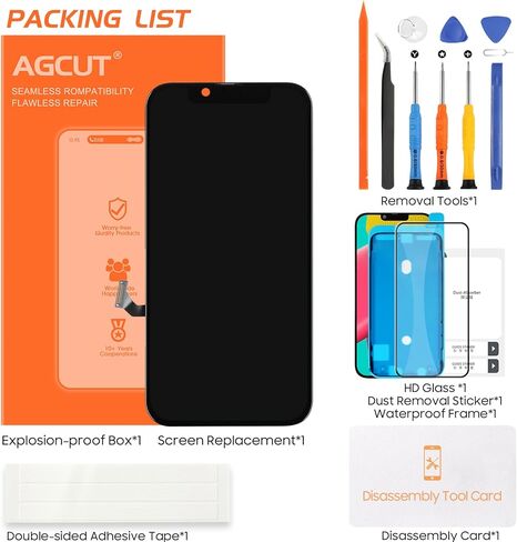 INCELL لشاشة iPhone 14 البديلة لشاشة iPhone 14 LCD A2882، A2649، A2881، A2884، A2883 قطعة إصلاح مجموعة شاشة LCD تعمل باللمس مع فيلم واقي + أدوات in Kuwait