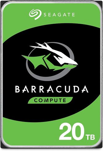 محرك الأقراص الصلبة الداخلي Seagate Barracuda سعة 20 تيرابايت، 7200 وحدة/دقيقة، ذاكرة تخزين مؤقت 512 ميجابايت، SATA 6 جيجابايت/ثانية، 3.5 بوصة (ST20000DM001) in Kuwait