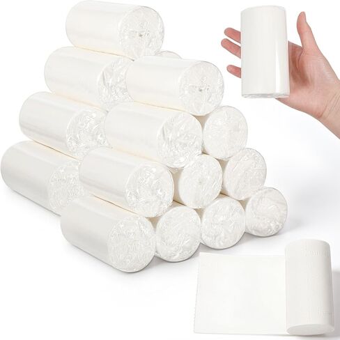 20 Rolls Travel Toilet Paper to Go Packs, Soft Camping Toilet Paper Bulk Portable Travel Size Compact Pocket Coreless Tissue Individually Wrapped for Camping Hiking RV Outdoors in Kuwait
