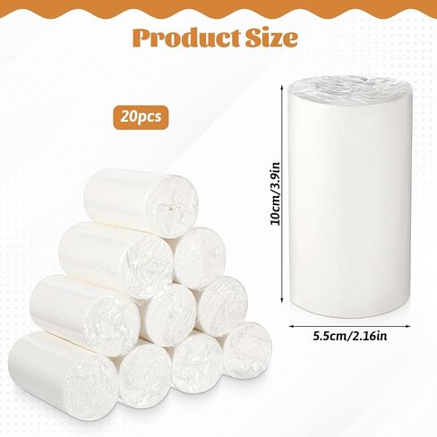 20 Rolls Travel Toilet Paper to Go Packs, Soft Camping Toilet Paper Bulk Portable Travel Size Compact Pocket Coreless Tissue Individually Wrapped for Camping Hiking RV Outdoors in Kuwait