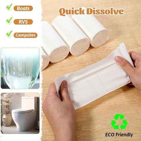 20 Rolls Travel Toilet Paper to Go Packs, Soft Camping Toilet Paper Bulk Portable Travel Size Compact Pocket Coreless Tissue Individually Wrapped for Camping Hiking RV Outdoors in Kuwait