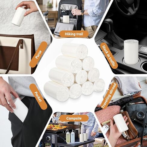 20 Rolls Travel Toilet Paper to Go Packs, Soft Camping Toilet Paper Bulk Portable Travel Size Compact Pocket Coreless Tissue Individually Wrapped for Camping Hiking RV Outdoors in Kuwait