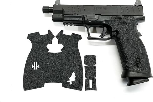 شريط قبضة مسدس Handleitgrips متوافق مع Springfield XDM Elite بالحجم الكامل 9 مم - شريط قبضة مسدس مطاطي أسود، سهل التركيب، أجزاء وإكسسوارات البندقية، مملوكة للمحاربين القدامى، صنع في الولايات المتحدة الأمريكية in Kuwait