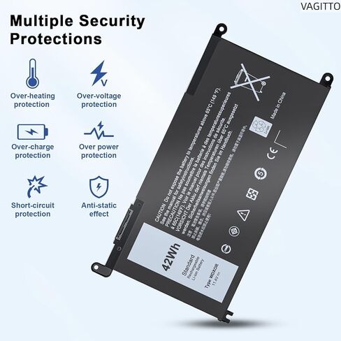 42Wh WDX0R Laptop Battery Compatible with Dell Inspiron 15 7579 7569 7560 5567 5565 5568 5570 5775, 13 5368 5378 7368 7378, 17 5765 5767, WDXOR P58F 3CRH3 P69G in Saudi Arabia