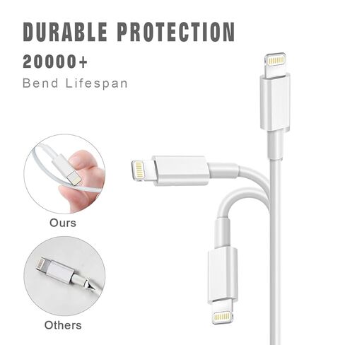 iPhone Charger, 5Pack(3/3/6/6/10FT) [Apple MFi Certified] Apple Charging Cables Lightning Cable Fast iPhone Charging Cord for iPhone 14/13/12/11/11Pro/11Max/ X/XS/XR/XS in Saudi Arabia