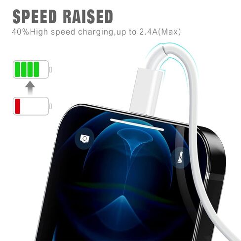 iPhone Charger, 5Pack(3/3/6/6/10FT) [Apple MFi Certified] Apple Charging Cables Lightning Cable Fast iPhone Charging Cord for iPhone 14/13/12/11/11Pro/11Max/ X/XS/XR/XS in Saudi Arabia