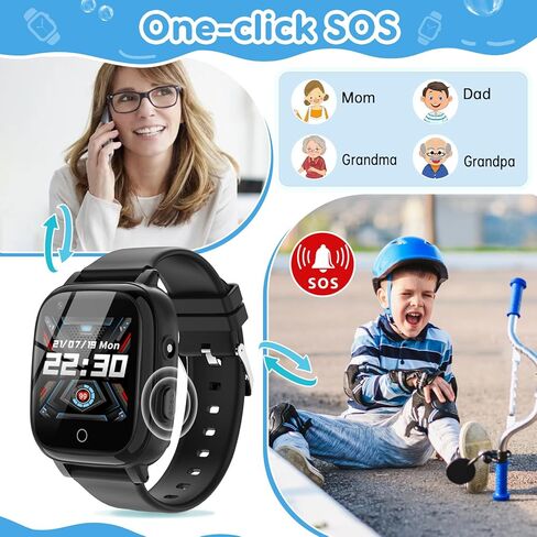 cjc 4G Smart Watch for Kids with GPS Tracker, Globally Applicable, Texting and Calling, Kids Watch for Ages 4-12 - Includes Video Call, Chat, SOS Alerts, App - Fun & Educational Birthday Gift Idea in Saudi Arabia