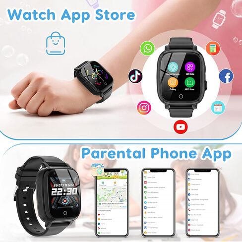 cjc 4G Smart Watch for Kids with GPS Tracker, Globally Applicable, Texting and Calling, Kids Watch for Ages 4-12 - Includes Video Call, Chat, SOS Alerts, App - Fun & Educational Birthday Gift Idea in Saudi Arabia