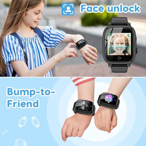cjc 4G Smart Watch for Kids with GPS Tracker, Globally Applicable, Texting and Calling, Kids Watch for Ages 4-12 - Includes Video Call, Chat, SOS Alerts, App - Fun & Educational Birthday Gift Idea in Saudi Arabia