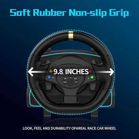 NBCP PC Racing Wheel - عجلة قيادة للألعاب بزاوية 1080 درجة مع ناقل حركة بنمط H بـ 6 سرعات ودواسة خطية، وتعديل الحساسية، وقفل الزاوية، وعجلة قيادة ألعاب مزدوجة الاهتزاز للكمبيوتر الشخصي، PS3 in Saudi Arabia