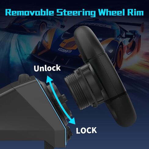 NBCP PC Racing Wheel - عجلة قيادة للألعاب بزاوية 1080 درجة مع ناقل حركة بنمط H بـ 6 سرعات ودواسة خطية، وتعديل الحساسية، وقفل الزاوية، وعجلة قيادة ألعاب مزدوجة الاهتزاز للكمبيوتر الشخصي، PS3 in Saudi Arabia
