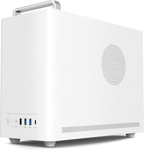 حافظة U310 M-ATX/ITX، حافظة Micro ATX، حافظة سطح مكتب محمولة مع نافذة جانبية زجاجية شفافة، تدعم وحدة معالجة الرسومات 310 مم، مبرد وحدة المعالجة المركزية 135 مم ومصدر طاقة ATX/SFX (أبيض) in Kuwait