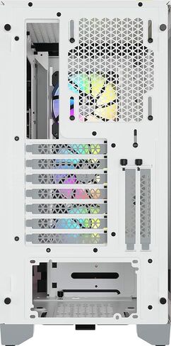 CORSAIR iCUE 4000X RGB Tempered Glass Mid-Tower ATX PC Case - 3X SP120 RGB Elite Fans - iCUE Lighting Node CORE Controller - High Airflow - White (Renewed) in Saudi Arabia