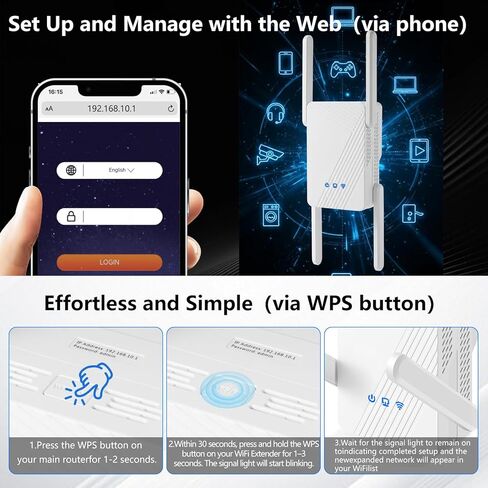 موسع BE3570 Wi-Fi 7 مع منفذ إيثرنت، مكرر لاسلكي ثنائي النطاق بسرعة 3.2 جيجابت في الثانية، معزز إشارة الإنترنت للمنزل، 12000 قدم مربع. in Saudi Arabia