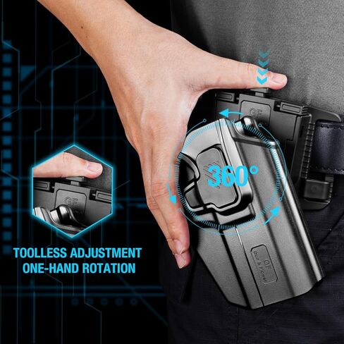 حافظة SD9VE وSD40VE، حافظة مجداف OWB لـ Smith & Wesson SD9 VE وSD40 VE مسدس، إصدار إصبع السبابة، غير قابلة للتعديل بدون أدوات 360 درجة، نظام الحافظة سريع الفصل، اليد اليمنى، تناسب أحزمة 1.5-2.0 بوصة in Kuwait