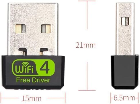 محول USB WiFi، 2.4 جيجا هرتز / 150 ميجابت في الثانية، التوصيل والتشغيل، هوائي مدمج عالي الكسب، محول USB لأجهزة الكمبيوتر المكتبية/الكمبيوتر المحمول، متوافق مع Windows 11/10/8/7/XP in Kuwait