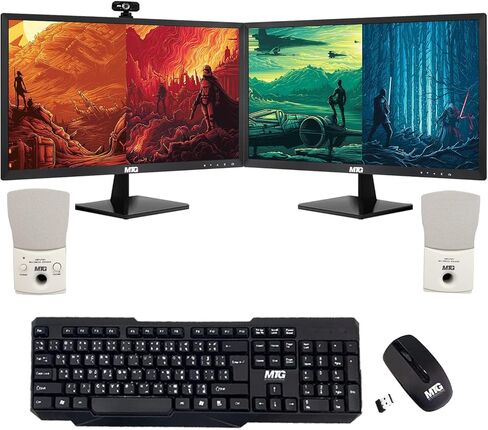 TechMagnet All in one Desktop Computer,Cheetah 6,Intel Core i5 6th Gen,8GB DDR3,120GB SSD,New Dual 22 inch LED,Wireless Keyboard Mouse,Speaker and Webcam,USB Wi-Fi,Windows 11(Renewed) in Saudi Arabia