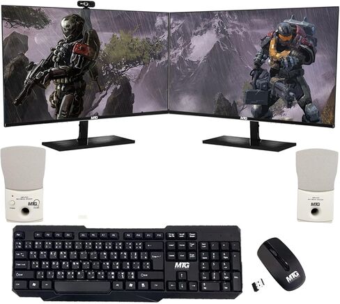 TechMagnet All in one Desktop Computer,Cheetah 6,Intel Core i5 6th Gen,8GB DDR3,120GB SSD,New Dual 22 inch LED,Wireless Keyboard Mouse,Speaker and Webcam,USB Wi-Fi,Windows 11(Renewed) in Saudi Arabia