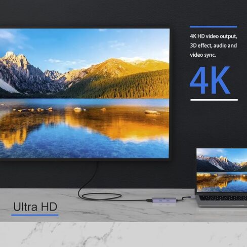 محول متعدد المنافذ USB C Hub من Tiergrade، موزع USB C 6 في 1 مع مخرج HDMI 4K، 3 منافذ USB 3.0، قارئ بطاقة SD، توصيل الطاقة من النوع C in Kuwait