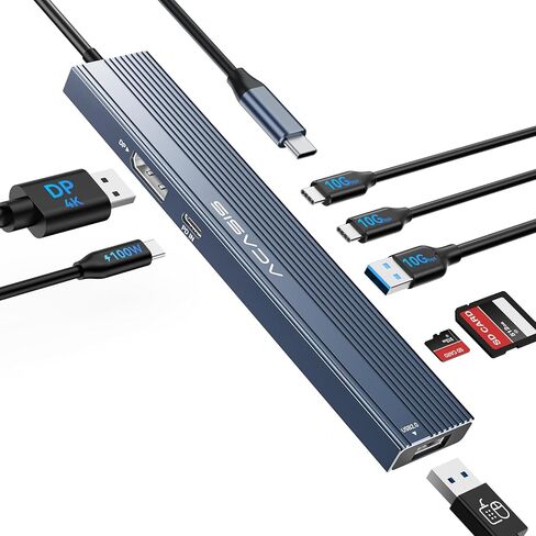 ACASIS USB C Hub with DP Port 10Gbps Multiport Adapter with 4K Display Port,3*USB3.2 Gen2+USB2.0 480M/bps Data Port, 100W Power Delivery, SD/TF3.0, USB C to Displayport for Video Editors and More in Saudi Arabia
