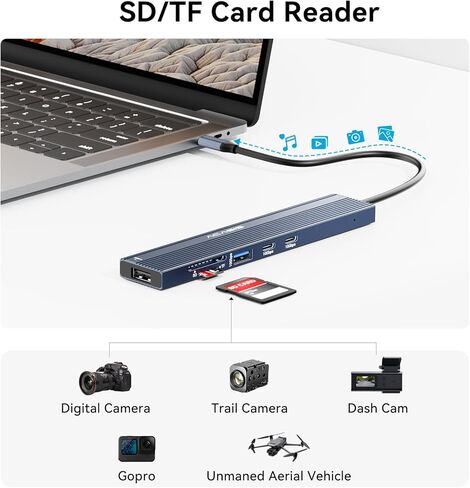 ACASIS USB C Hub with DP Port 10Gbps Multiport Adapter with 4K Display Port,3*USB3.2 Gen2+USB2.0 480M/bps Data Port, 100W Power Delivery, SD/TF3.0, USB C to Displayport for Video Editors and More in Saudi Arabia