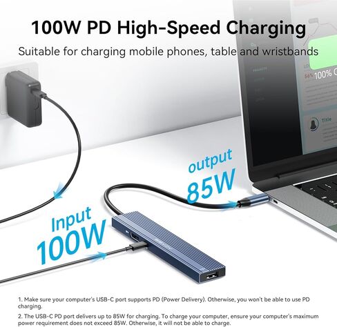 ACASIS USB C Hub with DP Port 10Gbps Multiport Adapter with 4K Display Port,3*USB3.2 Gen2+USB2.0 480M/bps Data Port, 100W Power Delivery, SD/TF3.0, USB C to Displayport for Video Editors and More in Saudi Arabia