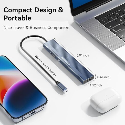 ACASIS USB C Hub with DP Port 10Gbps Multiport Adapter with 4K Display Port,3*USB3.2 Gen2+USB2.0 480M/bps Data Port, 100W Power Delivery, SD/TF3.0, USB C to Displayport for Video Editors and More in Saudi Arabia