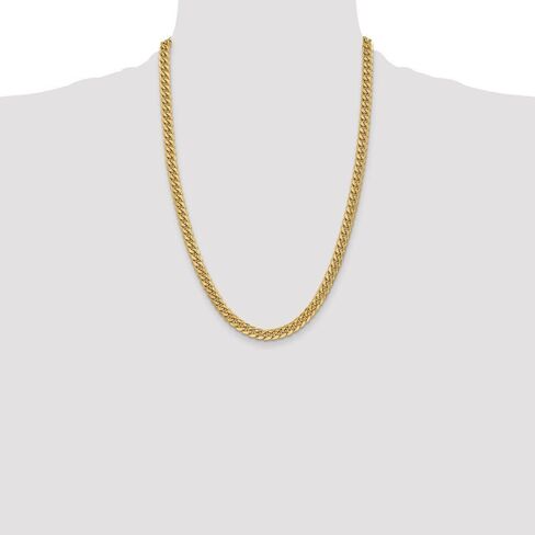Diamond2Deal 14k الذهب الأصفر 0 مم ميامي الكوبية سلسلة قلادة جراد البحر 26in in Kuwait