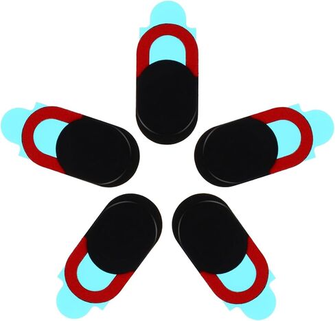 DOITOOL 5pcs Webcam Privacy Covers Slide Camera Lens Protectors for Laptop and Smartphone, Professional Computer Phone Webcam Cover Stickers, Black and Red, Secure Personal Privacy in Saudi Arabia