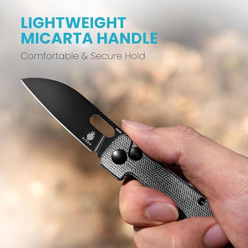 سكين جيب كيزر بانيش قابل للطي، 2.3 بوصة 154 سم سكين EDC صغير من الفولاذ، مقبض ميكارتا سكين صغير للرجال والنساء سكاكين حادة للتخييم والمشي لمسافات طويلة، V2676C1 in Kuwait